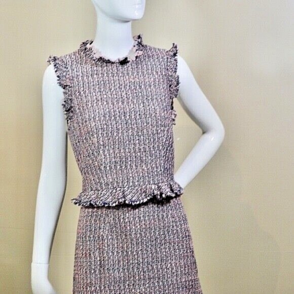 ๐๐ท๏ธ  Rebecca Taylor Navy/Blush  Tweed Work/Office Dress - Picture 14 of 15